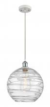 Innovations Lighting 516-1P-WPC-G1213-12 - Athens Deco Swirl - 1 Light - 12 inch - White Polished Chrome - Cord hung - Mini Pendant