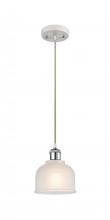 Innovations Lighting 516-1P-WPC-G411 - Dayton - 1 Light - 6 inch - White Polished Chrome - Cord hung - Mini Pendant