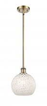 Innovations Lighting 516-1S-AB-G1216-8WM - White Mouchette - 1 Light - 8 inch - Antique Brass - Mini Pendant