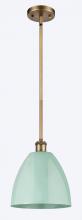 Innovations Lighting 516-1S-BB-MBD-9-SF - Plymouth - 1 Light - 9 inch - Brushed Brass - Pendant