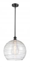  516-1S-BK-G1213-14 - Athens Deco Swirl - 1 Light - 14 inch - Matte Black - Pendant