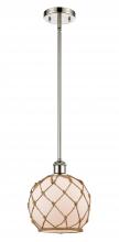 Innovations Lighting 516-1S-PN-G121-8RB - Farmhouse Rope - 1 Light - 8 inch - Polished Nickel - Mini Pendant