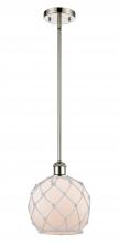 Innovations Lighting 516-1S-PN-G121-8RW - Farmhouse Rope - 1 Light - 8 inch - Polished Nickel - Mini Pendant