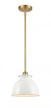  516-1S-SG-M14-W - Adirondack - 1 Light - 8 inch - Satin Gold - Mini Pendant