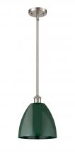 Innovations Lighting 516-1S-SN-MBD-9-GR - Plymouth - 1 Light - 9 inch - Brushed Satin Nickel - Pendant