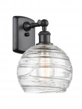 Innovations Lighting 516-1W-BK-G1213-8 - Athens Deco Swirl - 1 Light - 8 inch - Matte Black - Sconce