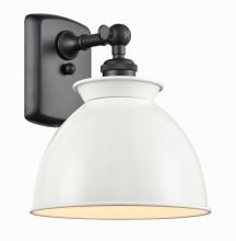 Innovations Lighting 516-1W-BK-M14-W - Adirondack - 1 Light - 8 inch - Matte Black - Sconce