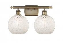 Innovations Lighting 516-2W-AB-G1216-6WM - White Mouchette - 2 Light - 16 inch - Antique Brass - Bath Vanity Light