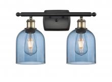  516-2W-BAB-G558-6BL - Bella - 2 Light - 16 inch - Black Antique Brass - Bath Vanity Light