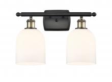  516-2W-BAB-G558-6GWH - Bella - 2 Light - 16 inch - Black Antique Brass - Bath Vanity Light