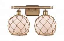 Innovations Lighting 516-2W-BB-G121-8RB - Farmhouse Rope - 2 Light - 18 inch - Brushed Brass - Bath Vanity Light