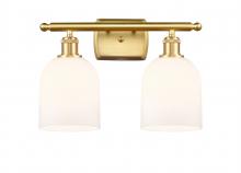  516-2W-SG-G558-6GWH - Bella - 2 Light - 16 inch - Satin Gold - Bath Vanity Light