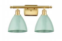 Innovations Lighting 516-2W-SG-MBD-75-SF - Plymouth - 2 Light - 18 inch - Satin Gold - Bath Vanity Light