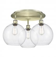 Innovations Lighting 516-3C-AB-G124-10 - Athens - 3 Light - 22 inch - Antique Brass - Flush Mount