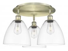 Innovations Lighting 516-3C-AB-GBD-92 - Bristol - 3 Light - 21 inch - Antique Brass - Flush Mount