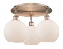 Innovations Lighting 516-3C-AC-G121-8 - Athens - 3 Light - 20 inch - Antique Copper - Flush Mount