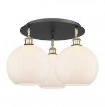 Innovations Lighting 516-3C-BAB-G121-10 - Athens - 3 Light - 22 inch - Black Antique Brass - Flush Mount