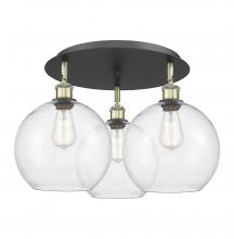 Innovations Lighting 516-3C-BAB-G124-10 - Athens - 3 Light - 22 inch - Black Antique Brass - Flush Mount