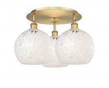  516-3C-BB-G1216-10WM - White Mouchette - 3 Light - 22 inch - Brushed Brass - Flush Mount