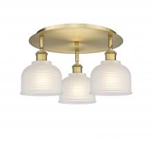 Innovations Lighting 516-3C-BB-G411 - Dayton - 3 Light - 17 inch - Brushed Brass - Flush Mount