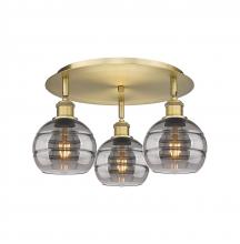 Innovations Lighting 516-3C-BB-G556-6SM - Rochester - 3 Light - 18 inch - Brushed Brass - Flush Mount