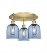 Innovations Lighting 516-3C-BB-G558-6BL - Bella - 3 Light - 17 inch - Brushed Brass - Flush Mount