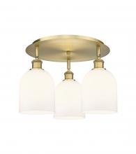  516-3C-BB-G558-6GWH - Bella - 3 Light - 17 inch - Brushed Brass - Flush Mount