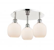  516-3C-PN-G101 - Belfast - 3 Light - 18 inch - Polished Nickel - Flush Mount