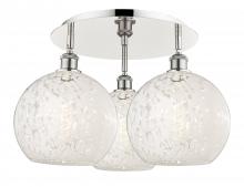  516-3C-PN-G1216-10WM - White Mouchette - 3 Light - 22 inch - Polished Nickel - Flush Mount