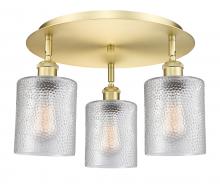 Innovations Lighting 516-3C-SG-G112 - Cobbleskill - 3 Light - 17 inch - Satin Gold - Flush Mount