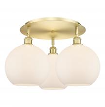 Innovations Lighting 516-3C-SG-G121-10 - Athens - 3 Light - 22 inch - Satin Gold - Flush Mount