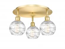 Innovations Lighting 516-3C-SG-G1213-6 - Athens Deco Swirl - 3 Light - 18 inch - Satin Gold - Flush Mount