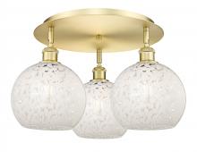 Innovations Lighting 516-3C-SG-G1216-8WM - White Mouchette - 3 Light - 20 inch - Satin Gold - Flush Mount