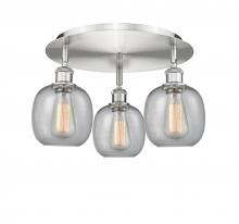  516-3C-SN-G104 - Belfast - 3 Light - 18 inch - Satin Nickel - Flush Mount