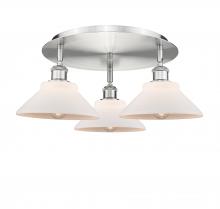  516-3C-SN-G131 - Orwell - 3 Light - 20 inch - Satin Nickel - Flush Mount