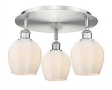  516-3C-SN-G461-6 - Norfolk - 3 Light - 18 inch - Satin Nickel - Flush Mount