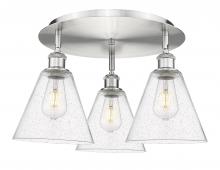  516-3C-SN-GBC-84 - Berkshire - 3 Light - 20 inch - Satin Nickel - Flush Mount