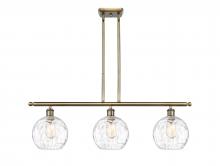  516-3I-AB-G1215-8 - Athens Water Glass - 3 Light - 36 inch - Antique Brass - Cord hung - Island Light