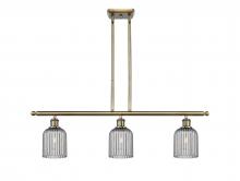  516-3I-AB-G559-5SM - Bridal Veil - 3 Light - 36 inch - Antique Brass - Cord hung - Island Light