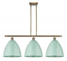 Innovations Lighting 516-3I-AB-MBD-12-SF - Plymouth - 3 Light - 39 inch - Antique Brass - Cord hung - Island Light