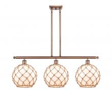 Innovations Lighting 516-3I-AC-G121-10RB - Farmhouse Rope - 3 Light - 37 inch - Antique Copper - Cord hung - Island Light