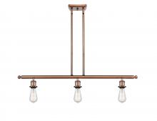  516-3I-AC - Bare Bulb - 3 Light - 36 inch - Antique Copper - Cord hung - Island Light