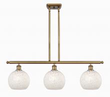 Innovations Lighting 516-3I-BB-G1216-8WM - White Mouchette - 3 Light - 36 inch - Brushed Brass - Stem Hung - Island Light