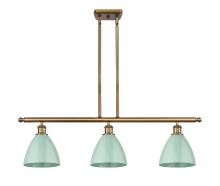 Innovations Lighting 516-3I-BB-MBD-75-SF - Plymouth - 3 Light - 36 inch - Brushed Brass - Cord hung - Island Light