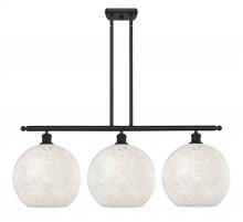  516-3I-BK-G1216-12WM - White Mouchette - 3 Light - 39 inch - Matte Black - Stem Hung - Island Light