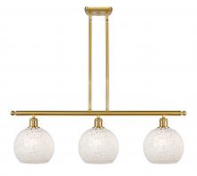 Innovations Lighting 516-3I-SG-G1216-8WM - White Mouchette - 3 Light - 36 inch - Satin Gold - Stem Hung - Island Light