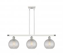  516-3I-WPC-G122C-8CL - Athens - 3 Light - 36 inch - White Polished Chrome - Cord hung - Island Light