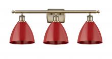 Innovations Lighting 516-3W-AB-MBD-75-RD - Plymouth - 3 Light - 28 inch - Antique Brass - Bath Vanity Light