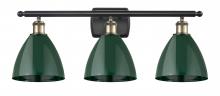 Innovations Lighting 516-3W-BAB-MBD-75-GR - Plymouth - 3 Light - 28 inch - Black Antique Brass - Bath Vanity Light