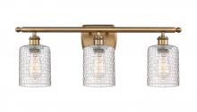  516-3W-BB-G112C-5CL - Cobbleskill - 3 Light - 25 inch - Brushed Brass - Bath Vanity Light